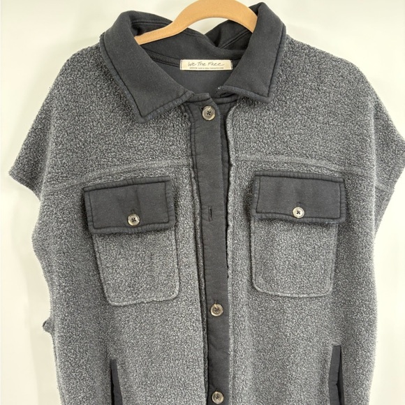Free people we the free ruby vest shacket sleeveless black gray size medium - Picture 5 of 16